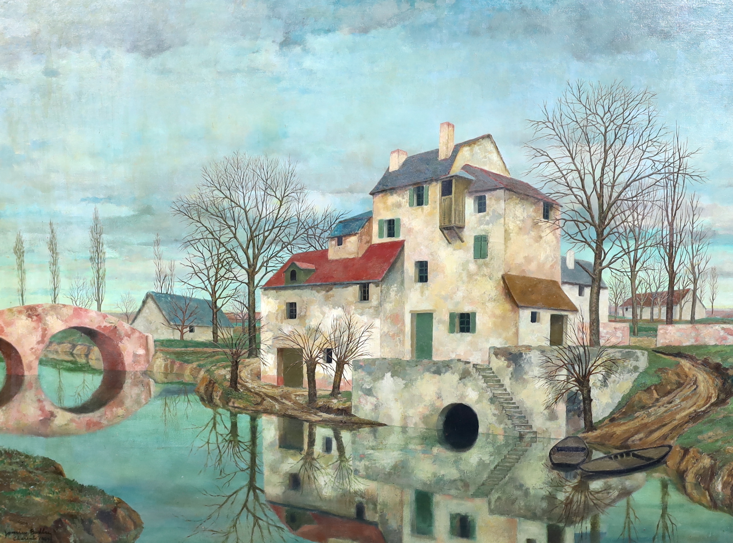 Josselin Reginald Courtenay Bodley (British 1893-1974), 'Charente 1949', oil on canvas, 90 x 120cm